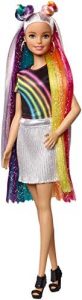 Barbie Destellos de Arociris, Muñeca rubia con cabello extra largo con accesorios para peinar, regalo para niñas y niños 3-9 años (Mattel FXN96) , color/modelo surtido