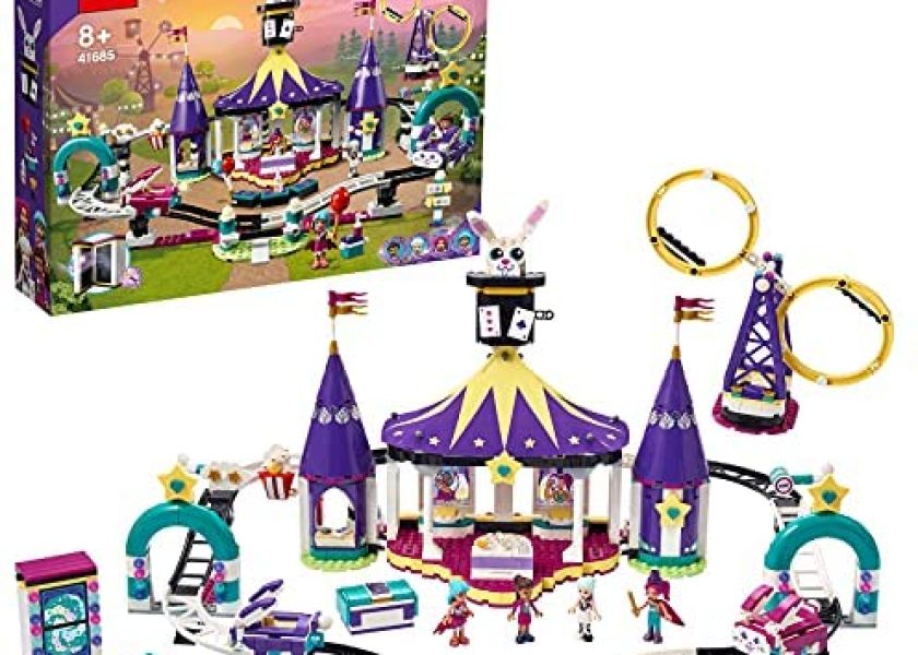 LEGO 41685 Friends Mundo de Magia: Montaña Rusa, Parque de Atracciones de Juguete para Niños y Niñas +8 Años con Mini Muñecas