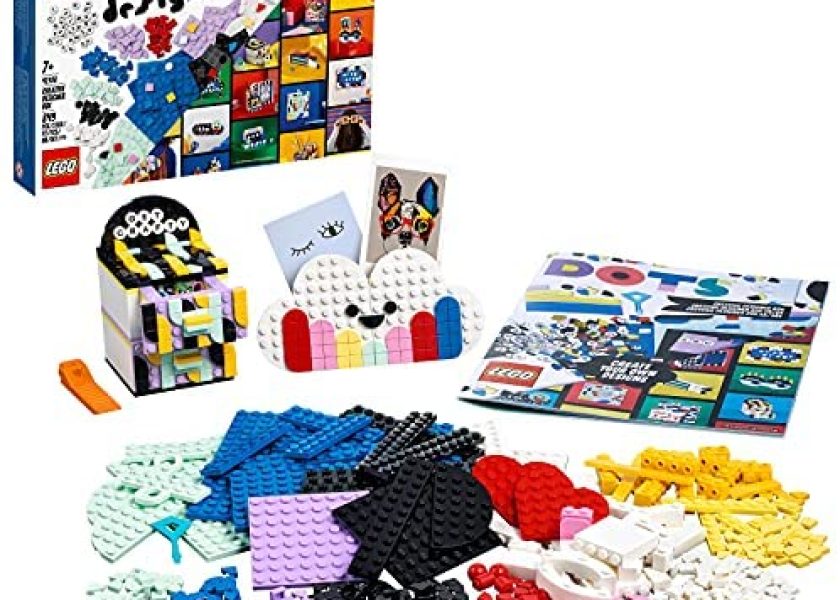 LEGO 41938 Dots Caja de Diseños Creativos, Organizador de Escritorio con Cajones, Marco de Fotos y Portalápices, Manualidades para Niños
