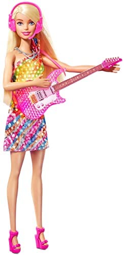 Barbie Malibú Muñeca rubia con guitarra de juguete y accesorios de música, regalo para niñas y niños +3 años (Mattel GYJ23)